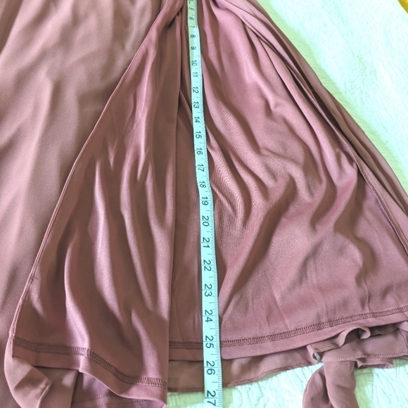 BILL Levkoff Rose wood Chiffon Dress with Spaghetti straps 10 - Picture 14 of 16